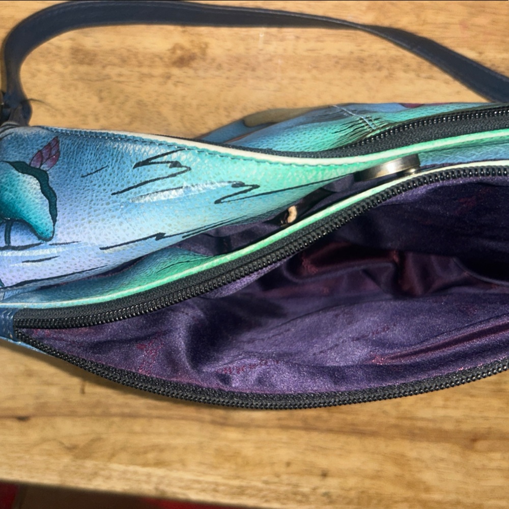 Anuschuka Karmic Koi Blue and Green Shoulder Bag - Picture 7 of 7